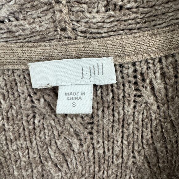 J.Jill Sweater Womens Small Beige Open Front Cardigan Textured Knit Alpaca Blend - Picture 3 of 8